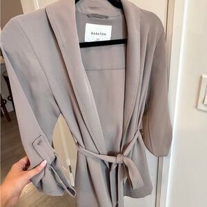 Aritzia Babaton Taupe Belted Shawl Collar Blazer Jacket
